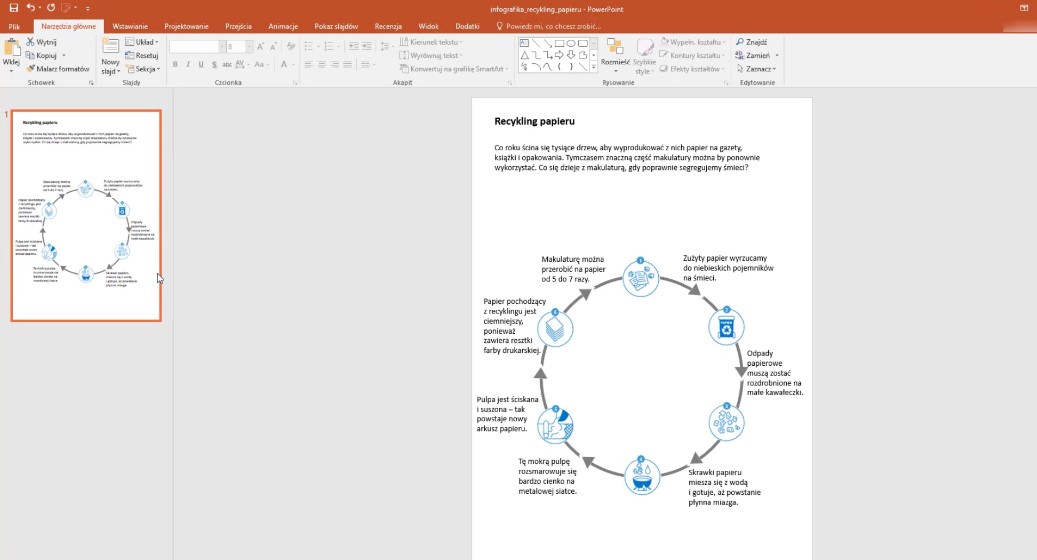Film "Tworzenie prostych infografik w programie Microsoft PowerPoint"
